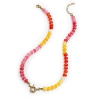 Collier fait main en perles avec fermoir doré, colliers en pierres naturelles multicolores pour femmes