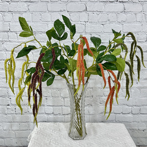Queyiyi Fleurs Artificielles Branches de Peuplier en Plumes 12 Pièces Blanc Rose Rouge Jaune Orange Marron Bleu Vert Violet Décoration Maison - Product Image 4