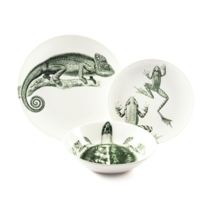 Juego de Vajilla Excelsa de 3 Piezas, Faune & Flore, Cerámica Verde, 27x2.5x27 cm - Product Image 2