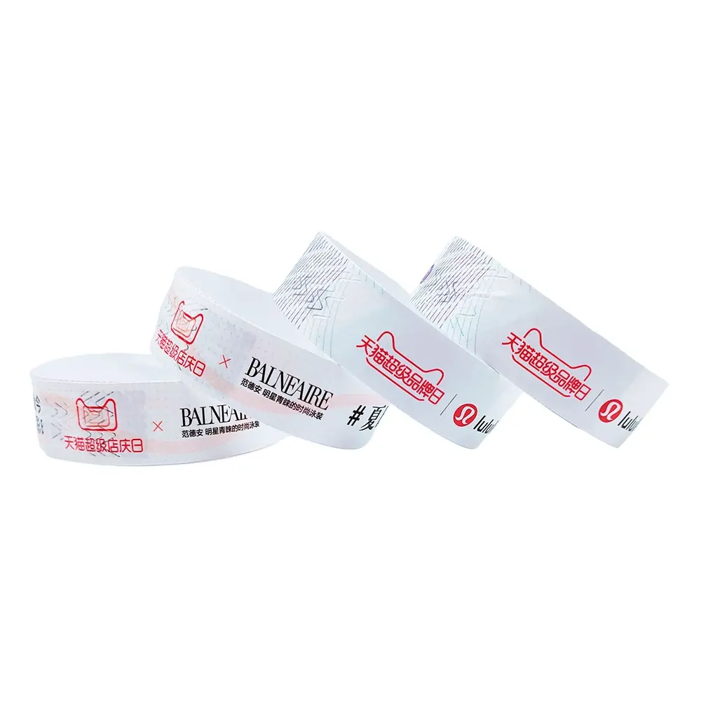 Events / Festival Supplier One Time Use Waterproof VIP Tyvek Paper Wristband for SPA / Club / Association /Conference Admission