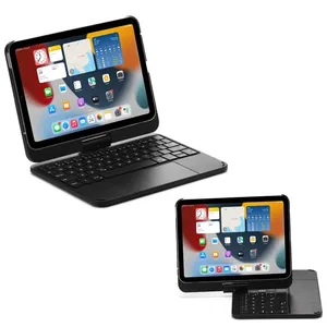 Funda para <span class=keywords><strong>iPad</strong></span> <span class=keywords><strong>Mini</strong></span> 6 <span class=keywords><strong>2021</strong></span> <span class=keywords><strong>iPad</strong></span> <span class=keywords><strong>Mini</strong></span> 2024 con teclado Bluetooth, retroiluminación RGB, soporte plegable giratorio de 360 grados - Product Image 4