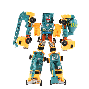 HW TOYS Véhicule géant transformable en cinq formes : Camion benne, Camion de chantier, Excavatrice, Voiture, Jouets d'ingénierie en alliage pour enfants à monter soi-même - Product Image 1