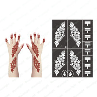 Pochoirs de tatouage au henné indien réutilisables en PVC de haute qualité pour enfants, pour l'art corporel complet transfrontalier