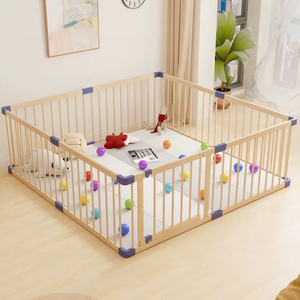 Corralito de madera maciza para niños para bebés gateando y caminando Sala de estar Barrera de seguridad y barandilla - Product Image 3