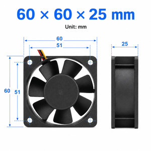 ADDA DC 12V 0.38A AC EC 5V 24V 48V 6ซม. 6025 60x60x25มม. ลูกปืนคู่3สาย AD0612XB-A71GL พัดลมระบายอากาศตามแนวแกน - Product Image 3