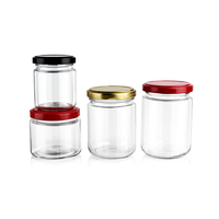 Pot en verre pour confiture de 100 ml, 200 ml, 250 ml, 350 ml avec couvercle à visser pour contenants alimentaires