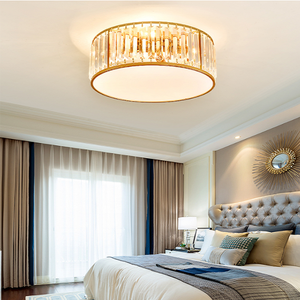 OEM Plafonnier en cristal de style américain Salon créatif Lobby Plafonnier circulaire en cristal doré - Product Image 1