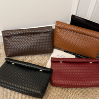 Sac à main pour femme, sac à main tissé de luxe, sac de toilette tendance, sac à maquillage en cuir PU, taille portable