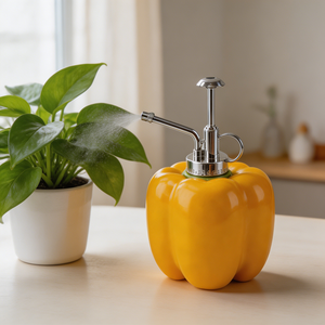 Vente en gros de flacons pulvérisateurs en céramique jaune poivron personnalisés avec pompe métallique, <span class=keywords><strong>pulvérisateur</strong></span> d'eau vintage pour plantes, en vrac - Product Image 4