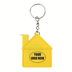 Custom Logo Tape Measure Keychain Retractable Measuring Tape Key Ring for Corporate <b>Gifts</b>, Trade Shows, and Giveaways - Product Image 1