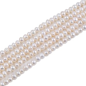 Perlas Sueltas Redondas y Planas Blancas de Agua Dulce Natural de Zhuji de 7-8 mm para Bisutería y Accesorios de Bricolaje - Product Image 5