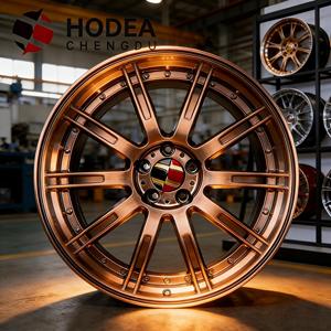 Rines Forjados Cóncavos Profundos de 2 Piezas de 18/19/20/21/22/23/24 Pulgadas para BMW/Porsche/Tesla, 5 Birlos, Acabado Bronce Pulido - Product Image 1