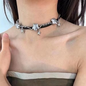 Collar, Pulsera y Anillo de Plata con Estrella Gruesa Estilo Y2K, Joyería Personalizada para Chicas Modernas, Dulces y Cool, Inspirada en la Dopamina - Product Image 2
