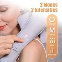Carga tipo C, motor silencioso, masajeador de cuello y hombros Shiatsu con función de calefacción, cuatro modos de masaje para aliviar el dolor de cuello
