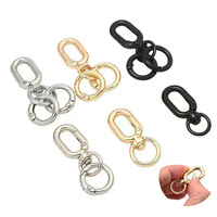 Boucle à ressort ovale en alliage de zinc, plaque métallique, attache à ressort, porte-clés en métal fait main, boucle d'interverrouillage à ressort ouvert