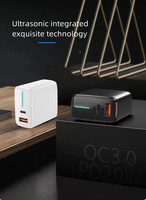 Chargeur mural USB double PD 20W + QC3.0 à chargement rapide pour iPhone et Xiaomi, prise US/EU, vente chaude