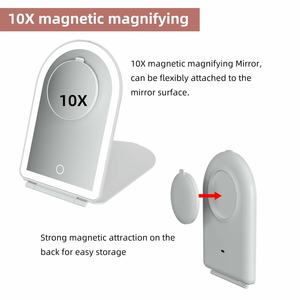 Bán buôn chiếu sáng màn hình cảm ứng mờ di động Tabletop led trang điểm Vanity vòm trắng gấp du lịch gương với ánh sáng - Product Image 4