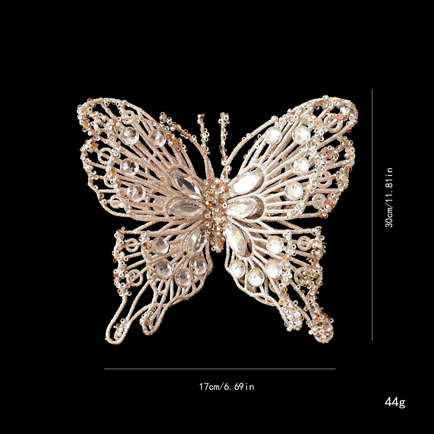 Papillon diamant or champagne-b