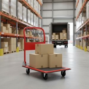 चार पहिया टिकाऊ फोल्डेबल पोर्टेबल स्टील प्लेटफॉर्म ट्रॉली 300 किलोग्राम क्षमता अनुकूलन योग्य ओएम/ओटम औद्योगिक वाणिज्यिक खरीदारी - Product Image 1