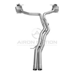 Système d'échappement double quadruple Valvetronic arrière central parfaitement compatible avec <span class=keywords><strong>Audi</strong></span> RSQ8/<span class=keywords><strong>SQ8</strong></span>, en acier inoxydable 304 sur mesure, poli miroir, épaisseur 1,5 mm - Product Image 3