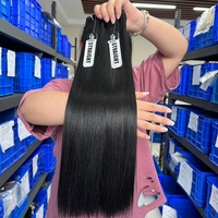Extensiones de Cabello Humano Virgen Vietnamita Liso Natural, Grado 12A, Súper Doble Trama, Cutícula Alineada, Paquetes de Cabello Crudo
