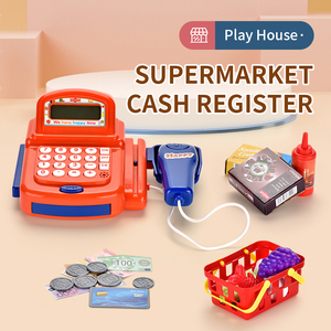 Juego de Supermercado de Simulación de Plástico para Niños, Modelo de Frutas y Comida, <span class=keywords><strong>Calculadora</strong></span>, Dinero, Juego de Imitación, Caja Registradora con Luz y Sonido - Product Image 2