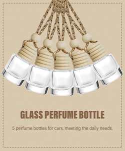 Factory Price 10ml Frosted Square Empty Glass Handing <b>Perfume</b> Diffuser <b>Bottle</b> Car Transparent Screw Cap Lid - Product Image 3