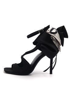 Sandales à talons hauts pour femmes, style stiletto romain français, personnalisées par le <span class=keywords><strong>fabricant</strong></span>, de luxe, à bout carré, avec nœud, pour l'été - Product Image 1