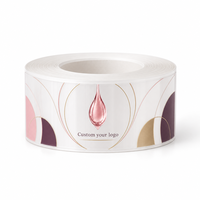 Étiquettes personnalisées transparentes en PET, enroulables, brillantes, découpées à la forme, imperméables et durables pour tubes de rouge à lèvres, gloss et cosmétiques