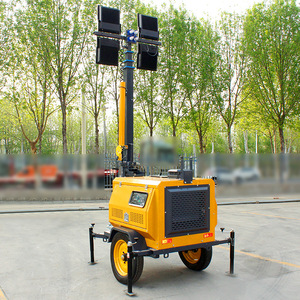 Livraison Gratuite 5 Tours d'Éclairage Mobiles Extérieurs EPA Tours d'Éclairage de Chantier HQ 9m Tours d'Éclairage Mobiles 4x400W 9m Télé - Product Image 1