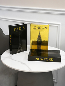 Boîte à livres avec rangement dissimulé, impression dorée, thème des bâtiments de New York, Londres, <span class=keywords><strong>Paris</strong></span>, pour la décoration de la maison et des hôtels - Product Image 5