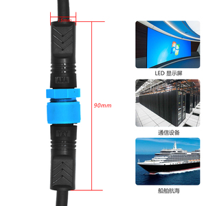 Conector Impermeable IP68 de Fábrica, Conector de Cable LED de Potencia, Resistente al Agua, con Certificación CE, de 2 Pines, M15 - Product Image 3