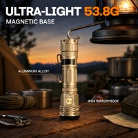 Lampe torche d'extérieur 1100 lumens, rechargeable par Type C, en alliage d'aluminium magnétique, double faisceau (spot et large), torche d'urgence