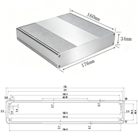 Boîtier en aluminium anodisé argenté pour dissipateur thermique, boîtier pour projet électronique, boîtier d'alimentation, boîtier en aluminium
