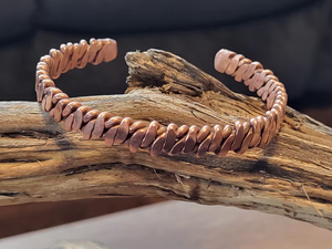 Handmade Twisted Wire Vintage <b>Feather</b> Pattern Adjustable Fit Bangle <b>Bracelet</b> Women Men Healing Wholesale Jewelry Third Party - Product Image 4