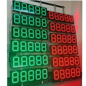 16 इंच 888.88 लाल/हरा/सफेद एलईडी गैस मूल्य साइन वाईफ़ाई एपीपी नियंत्रक गैस स्टेशन नंबर साइन एलईडी चेंजर के साथ