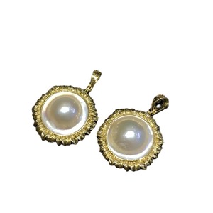 Colgante de Perla Mabei World, Perla Cultivada Blanca Redonda de 18-19 mm, Chapado en Oro, Plata 925, Solitario Clásico, Unisex, para Uso Diario - Product Image 5