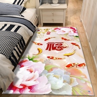 Luxus Soft Runner rutsch feste benutzer definierte weiße Pelz Kristall Samt 3d gedruckt Burgunder Anime Teppiche für Schlafzimmer Flur Küchen teppiche