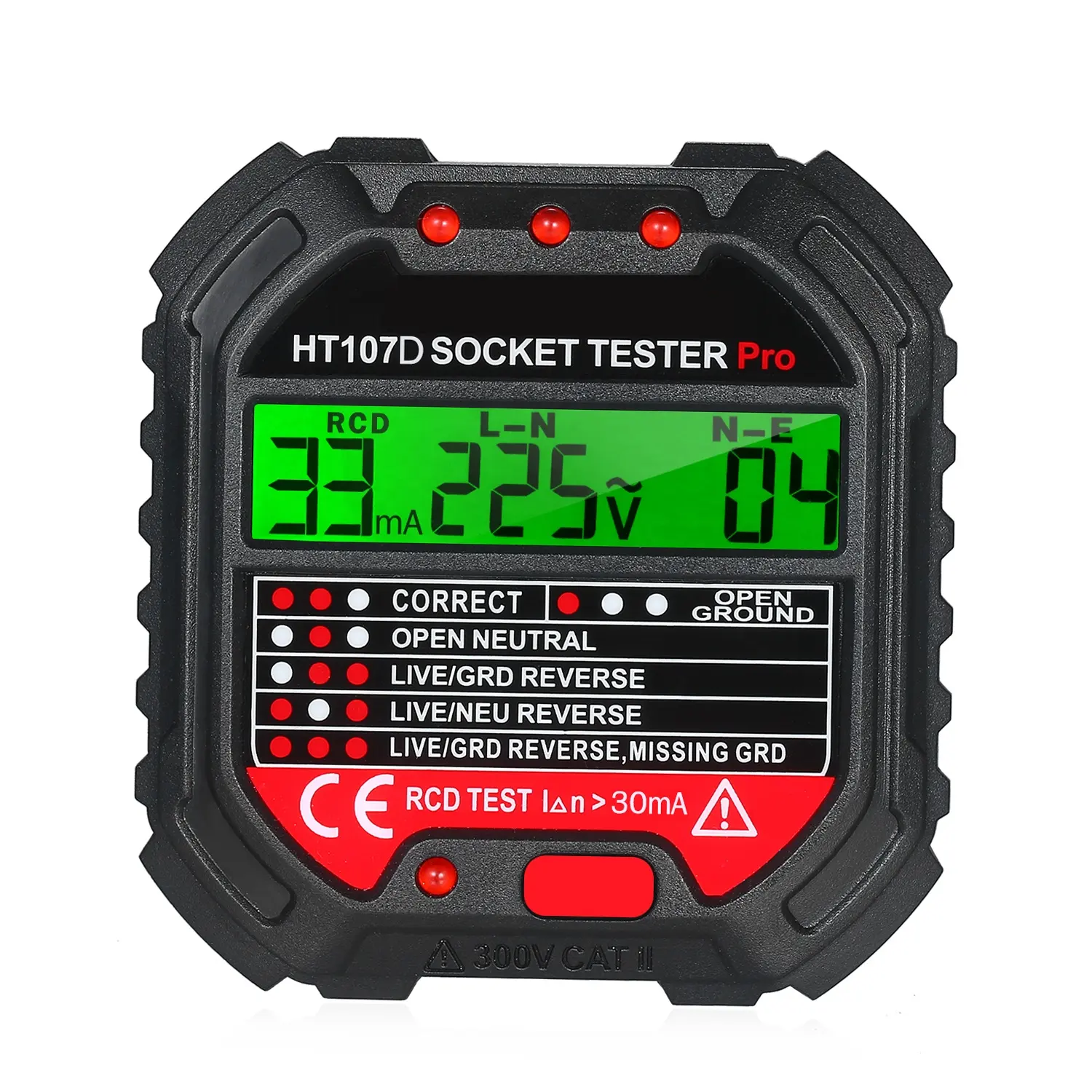 HT107 Socket Tester Spannungs test Socket Detector 90-250V Automatischer Stromkreis Polarität Spannungs detektor Breaker Finder