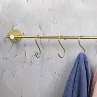 Qiansi portasciugamani in ottone massiccio wc singolo portasciugamani da bagno a parete asta sospesa spazzolata in metallo lucido antiossidazione