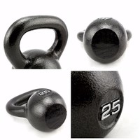 Kettlebell de compétition en fonte noire pour hommes, options de poids de 4 à 32 kg