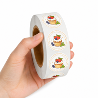 Étiquettes autocollantes personnalisées pour emballage, étanches, en vinyle, rondes, durables, pour étiquettes de desserts, gâteaux, aliments