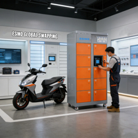 Gabinete de Intercambio de Baterías ESINO de 10 Compartimentos para Bicicletas Eléctricas |   Despliegue Masivo