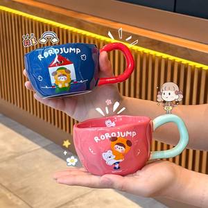 ซูโอมู โรโรจัมพ์แก้วเซรามิก 300 มล. ทนความร้อนพร้อมฝาปิดใช้ในบ้านสำนักงานถ้วยของขวัญคู่รักน่ารัก - Product Image 1