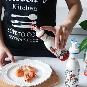 Botella de aceite de oliva de cerámica de estilo español, dispensador de vinagrera, salsa de soja, con tapa, 100ML - Product Image 4