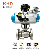 Vanne à boisseau sphérique rotative pneumatique à commande modulante, vannes en acier inoxydable sur mesure pour gaz, huile, eau, conduites industrielles