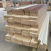 Panel Dinding dan Plafon WPC 3D Modern Berongga Tahan Air Dekorasi Interior WPC Harga Pabrik untuk Panel WPC Elegan