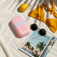 Style briquet entièrement personnalisé 50ml rose Flip Cap plat ovale HDPE en plastique Squeeze Tube bouteille conteneur pour crème solaire