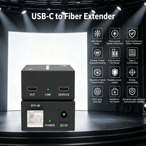 Extensor de Video por Fibra Óptica USB C a DisplayPort de 10 km de Largo Alcance, 4K60Hz, Convertidor Tipo C con HDCP 2.3 para Sala de Conferencias - Product Image 1
