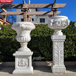 Vasi per Fiori in Marmo Naturale di Grandi Dimensioni con <span class=keywords><strong>Testa</strong></span> di Capra per Giardino Esterno - Product Image 3